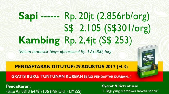 Informasi Qurban 1438/2017 Yayasan Islam AlKahfi Batam